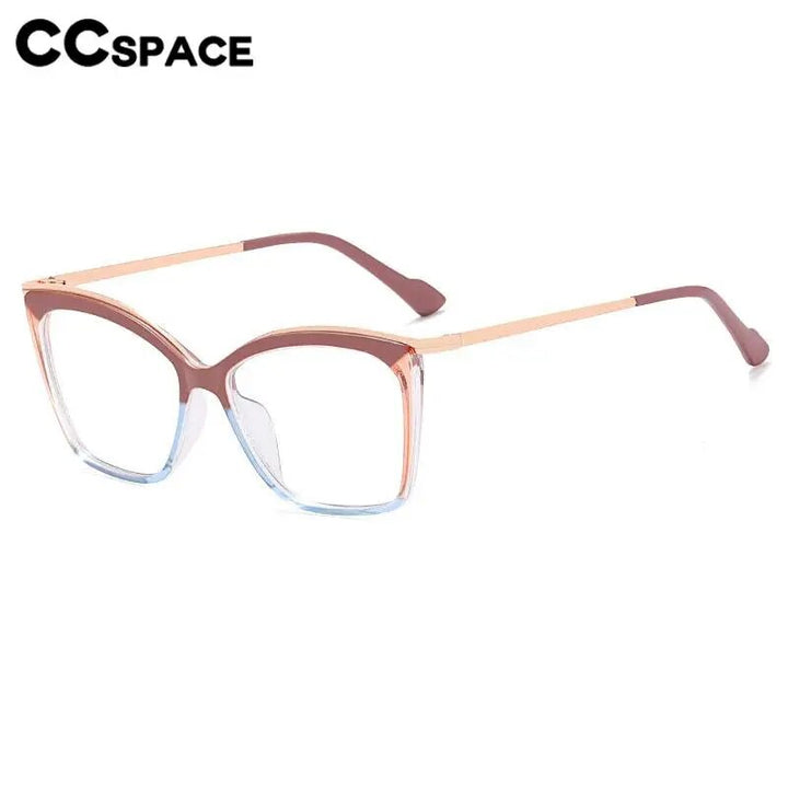 CCspace Women's Full Rim Square Tr 90 Titanium Eyeglasses 57052 Full Rim CCspace