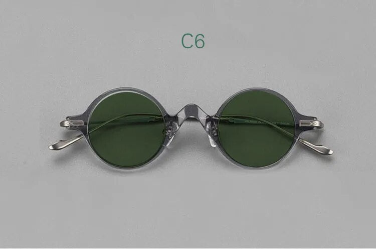 Yujo Unisex Full Rim Round Titanium Acetate Polarized Sunglasses 4128B Full Rim Yujo C6 China 