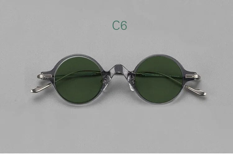 Yujo Unisex Full Rim Round Titanium Acetate Polarized Sunglasses 4128B Full Rim Yujo C6 China
