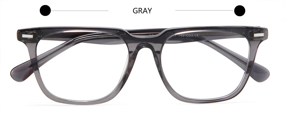 Esnbie Unisex Full Rim Square Acetate Eyeglasses 21201