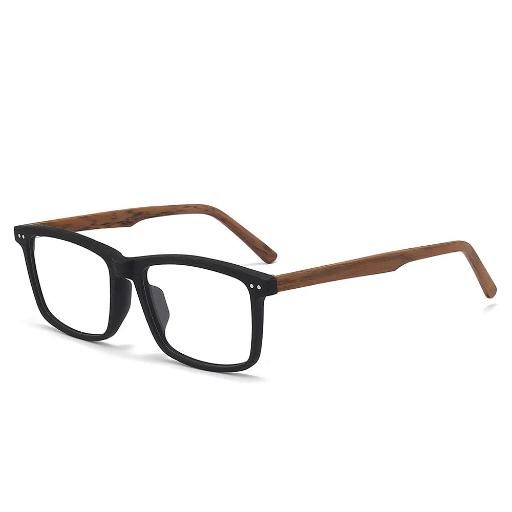 Momoja Unisex Full Rim Square Acetate Titanium Eyeglasses 78080