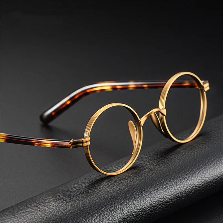 Kocolior Unisex Full Rim Small Round Titanium Hyperopic Reading Glasses 0881 Reading Glasses Kocolior