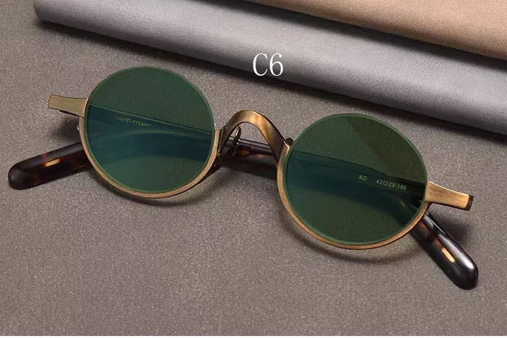 Yujo Unisex Semi Rim Oval Titanium Polarized Sunglasses Y4338 Sunglasses Yujo C6 CHINA