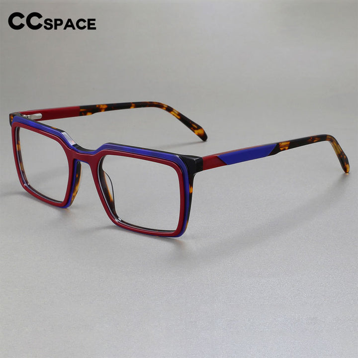 CCspace Women's Full Rim Square Acetate Eyeglasses 56468 Full Rim CCspace