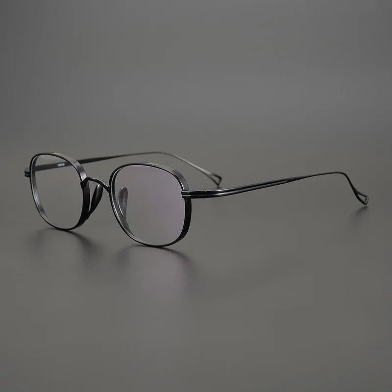 Black Mask Unisex Full Rim Square Oval Titanium Eyeglasses 19114
