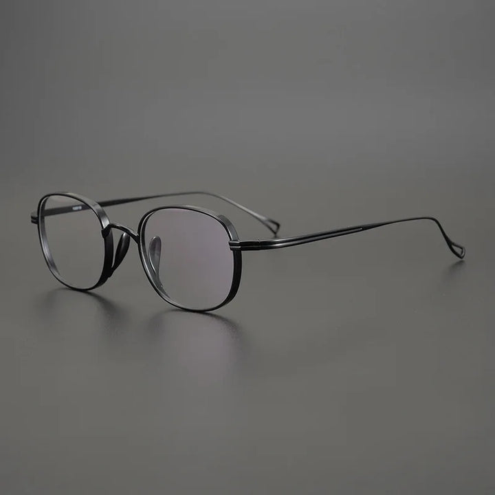 Black Mask Unisex Full Rim Square Oval Titanium Eyeglasses 19114