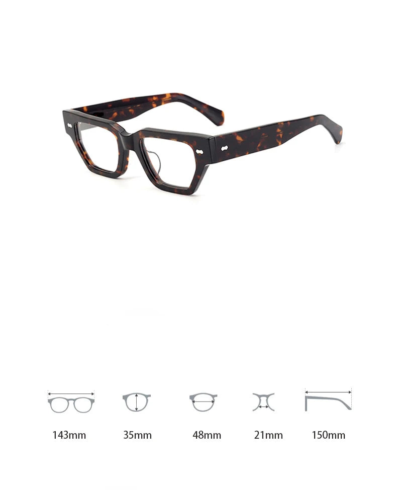 CCspace Unisex Full Rim Square Acetate Eyeglasses 57399 Full Rim CCspace