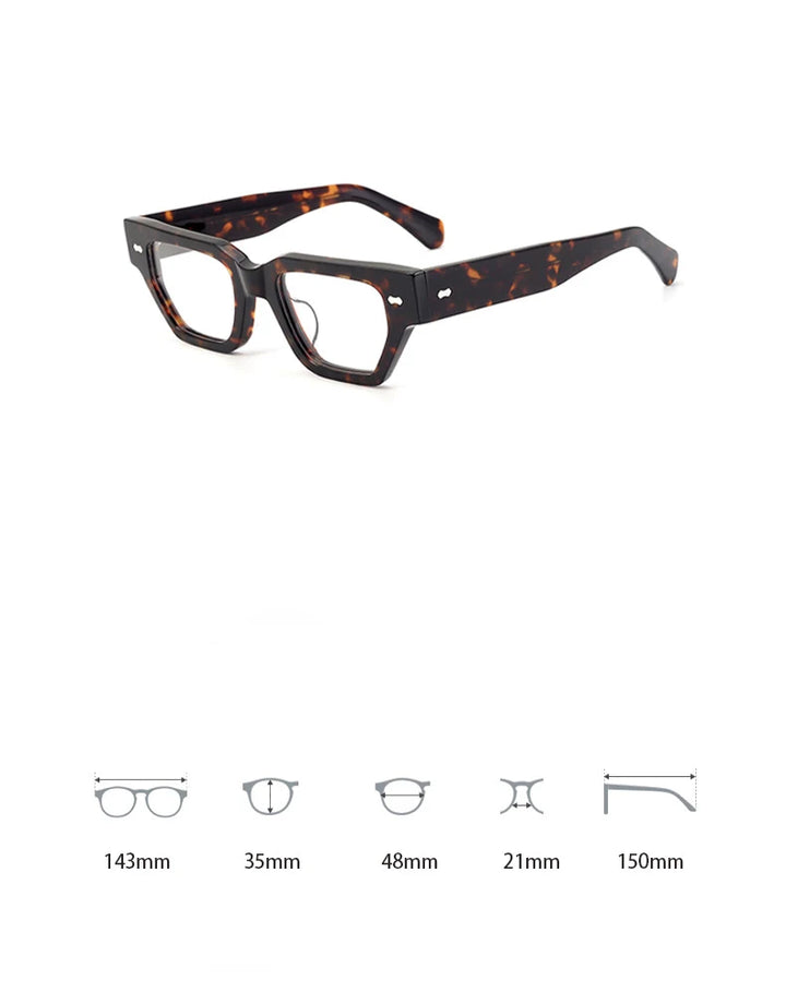 CCspace Unisex Full Rim Square Acetate Eyeglasses 57399 Full Rim CCspace