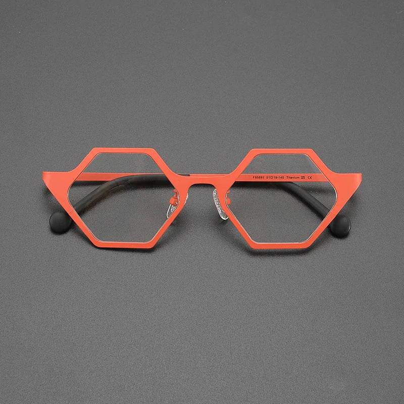 Nobler Women's Full Rim Polygon Cat Eye Titanium Eyeglasses 185881 Full Rim Nobler C3