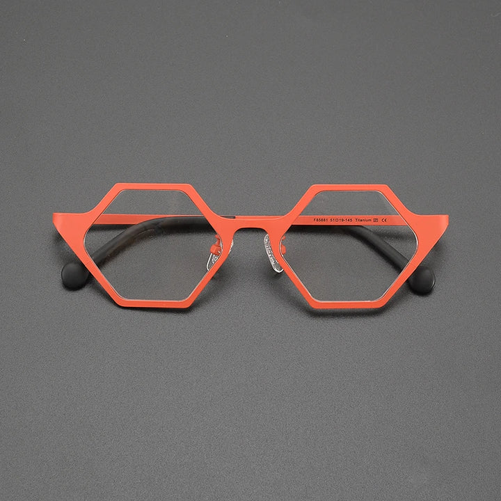 Nobler Women's Full Rim Polygon Cat Eye Titanium Eyeglasses 185881 Full Rim Nobler C3