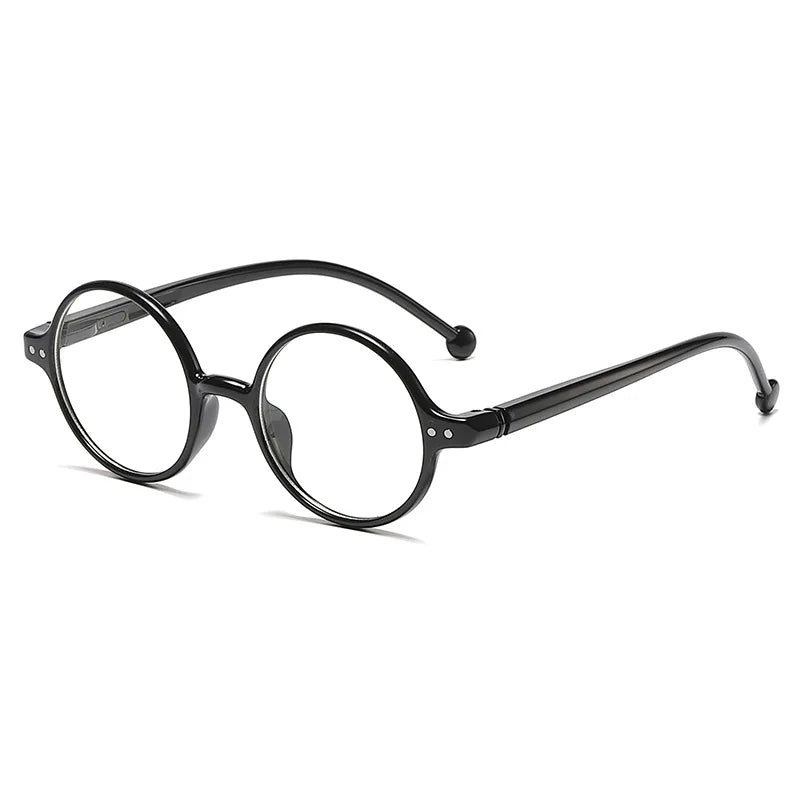 Kocolior Unisex Full Rim Round Acetate Hyperopic Reading Glasses 5067 Reading Glasses Kocolior Black 0