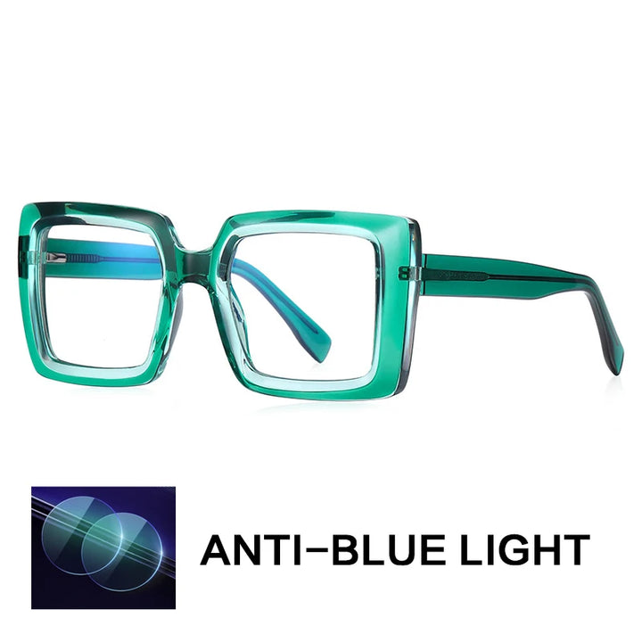 Gatenac Women's Full Rim Square Tr 90 Titanium Reading Glasses Gxy2170