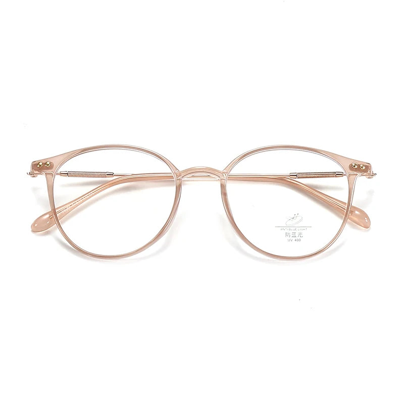 Xbora Unisex Full Rim Round Tr 90 Alloy Eyeglasses 9531