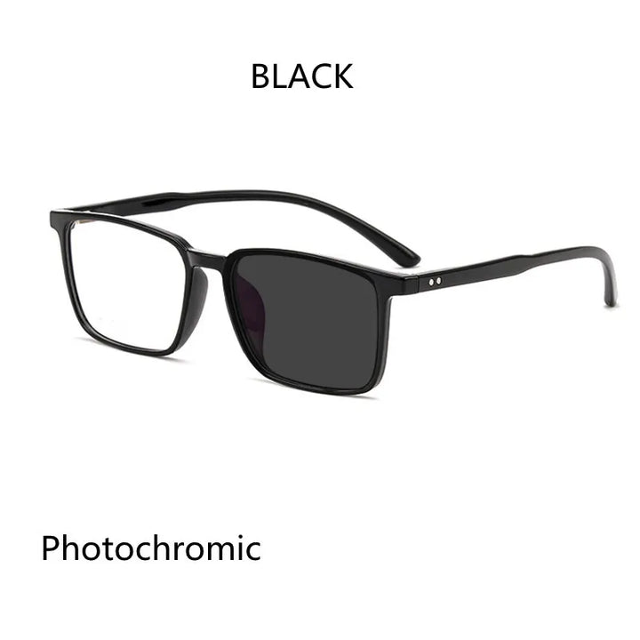 Kocolior Unisex Full Rim Square Acetate Tr 90 Hyperopic Reading Glasses D115 Reading Glasses Kocolior Photochromic Black China 0