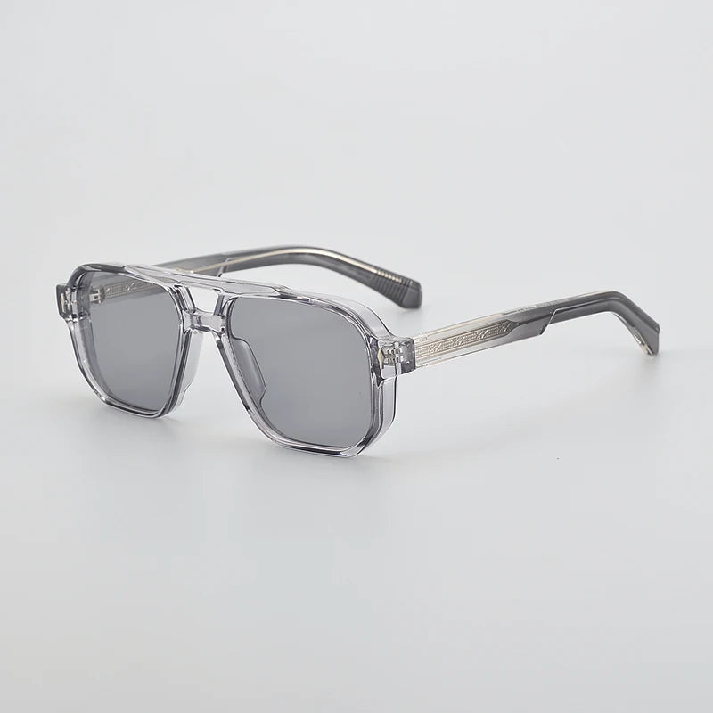 Nobler Women's Full Rim Square Double Bridge Acetate Polarized Sunglasses 9802 Sunglasses Nobler