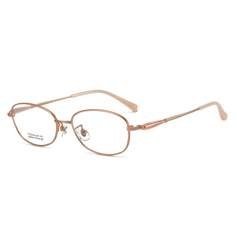 Bclear Women's Full Rim Oval Titanium Eyeglasses 7954 Full Rim Bclear Rose Gold  