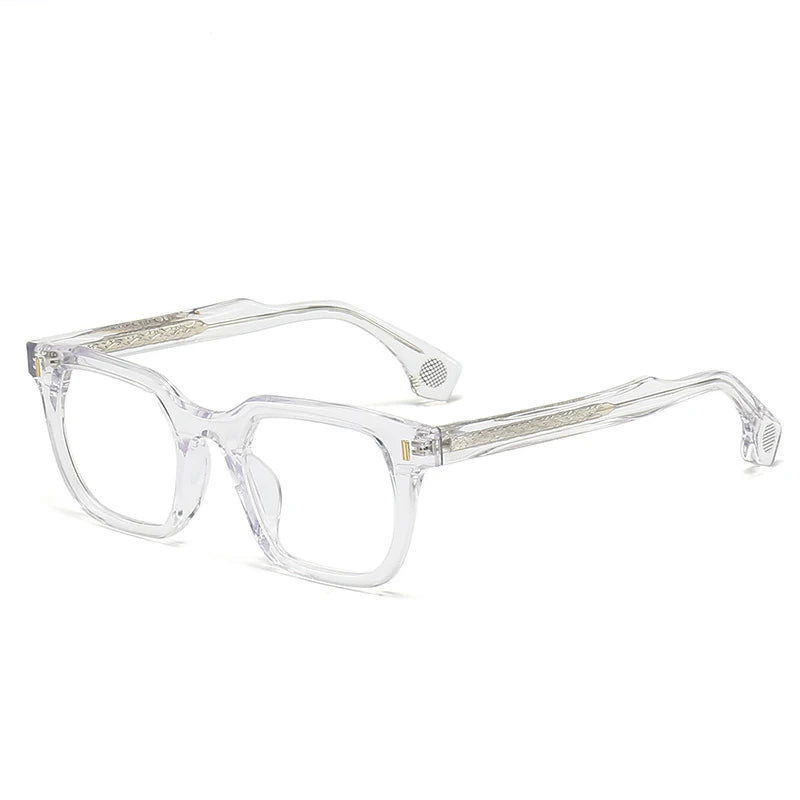 Black Mask Unisex Full Rim Square Thick Acetate Eyeglasses 63475