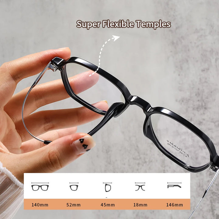 Xbora Women's Full Rim Polygonal Tr 90 Alloy Eyeglasses 42169