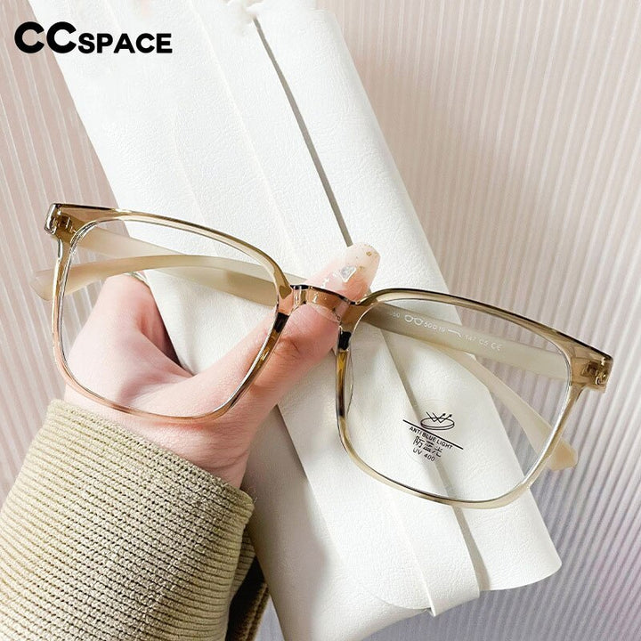 CCspace Unisex Full Rim Square Tr 90 Titanium Eyeglasses 55898 Full Rim CCspace
