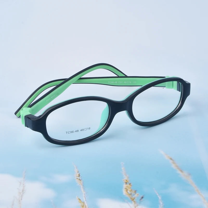 Secg Unisex Children's Full Rim Oval Silicone Titanium Eyeglasses 219648