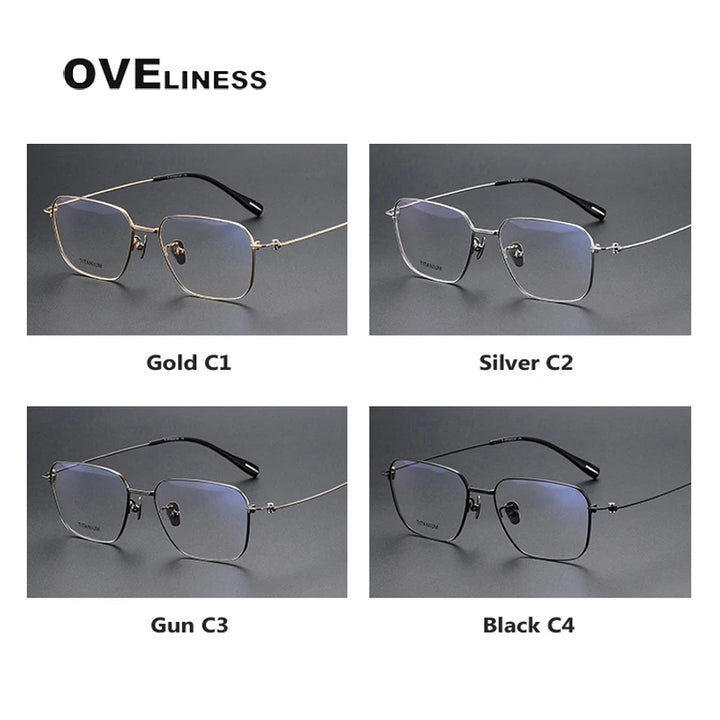 Oveliness Men's Rimless Square Titanium Eyeglasses 80914 Rimless Oveliness