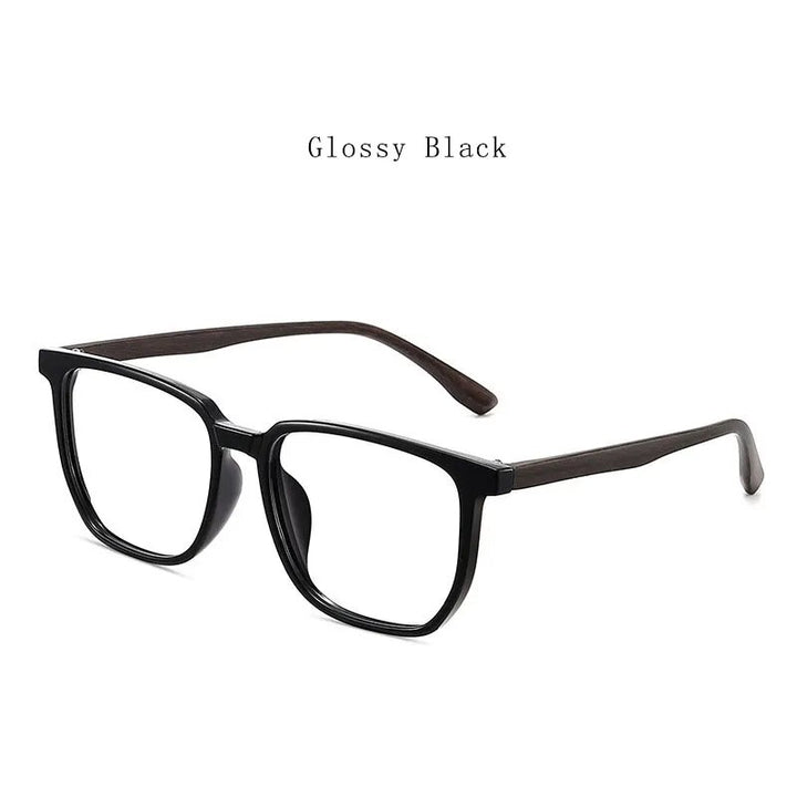 Hdcrafter Unisex Full Rim Square Tr 90 Acetate Eyeglasses 752323 Full Rim Hdcrafter Eyeglasses Glossy-Black