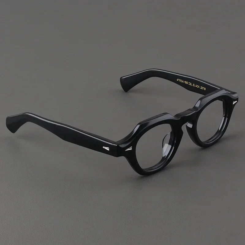 Hewei Unisex Full Rim Flat Top Oval Men's Acetate Eyeglasses 149842 Full Rim Hewei glasses frame C1