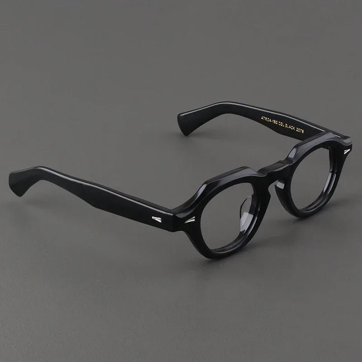 Hewei Unisex Full Rim Flat Top Oval Men's Acetate Eyeglasses 149842 Full Rim Hewei glasses frame C1