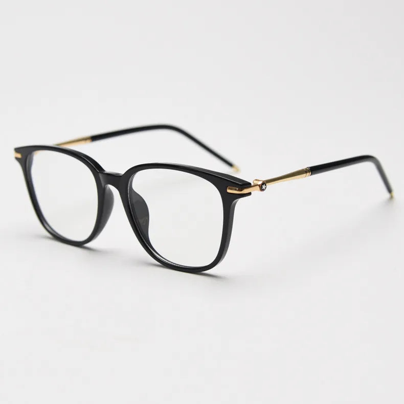 CCspace Unisex Full Rim Square Tr 90 Titanium Eyeglasses 56968 Full Rim CCspace C1BlackGold