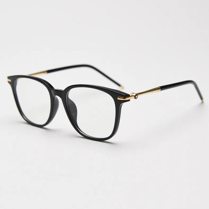 CCspace Unisex Full Rim Square Tr 90 Titanium Eyeglasses 56968 Full Rim CCspace C1BlackGold