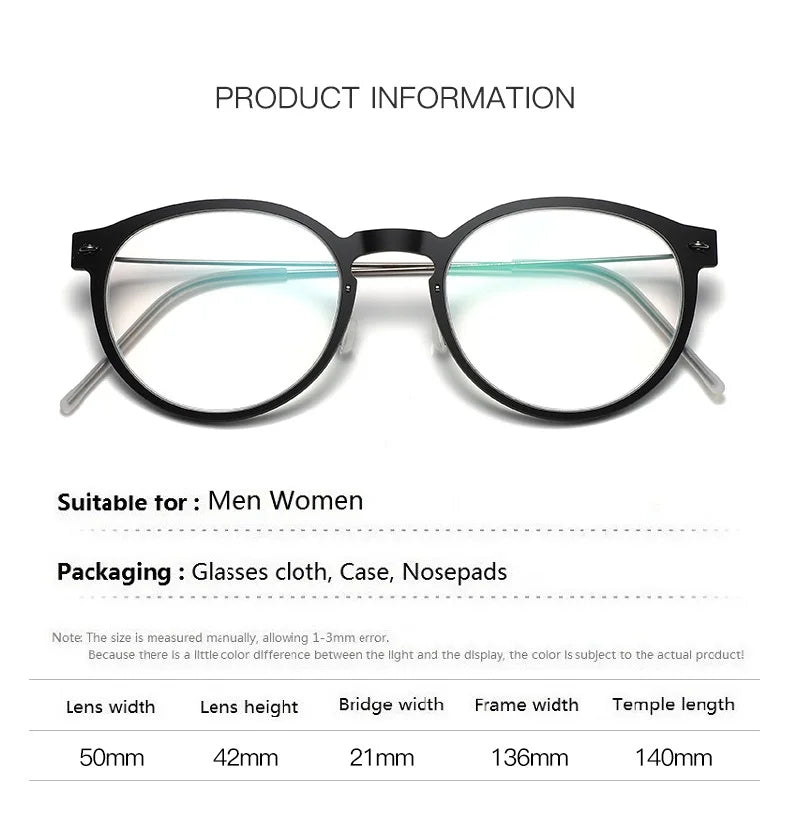 Aimee Women's Full Rim Round Titanium Acetate Eyeglasses 96603 Full Rim Aimee