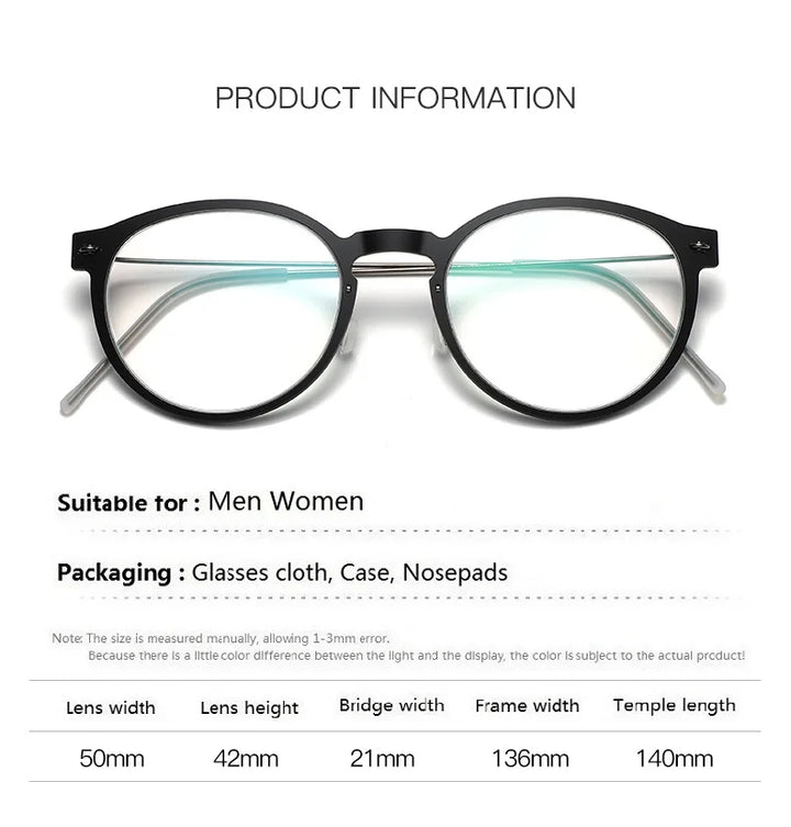 Aimee Women's Full Rim Round Titanium Acetate Eyeglasses 96603 Full Rim Aimee