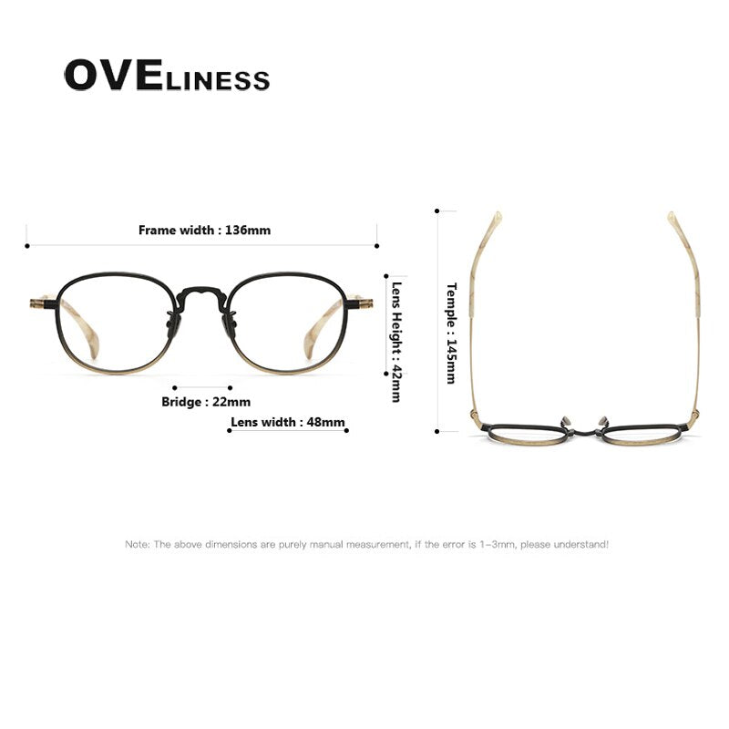 Oveliness Unisex Full Rim Square Titanium Eyeglasses 80866 Full Rim Oveliness