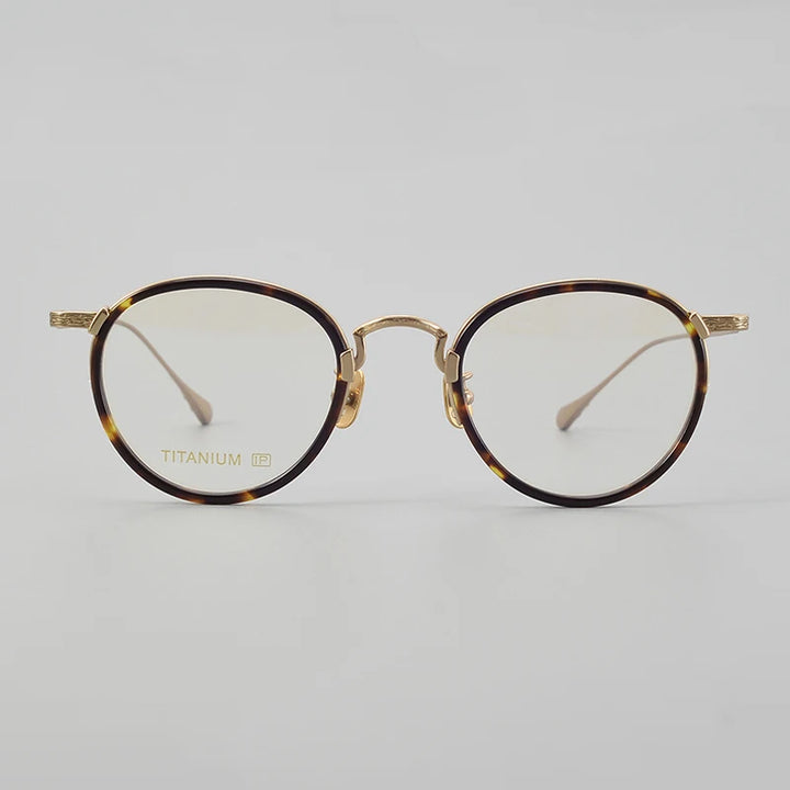 Black Mask Unisex Full Rim Oval Titanium Acetate Eyeglasses E046 Full Rim Black Mask
