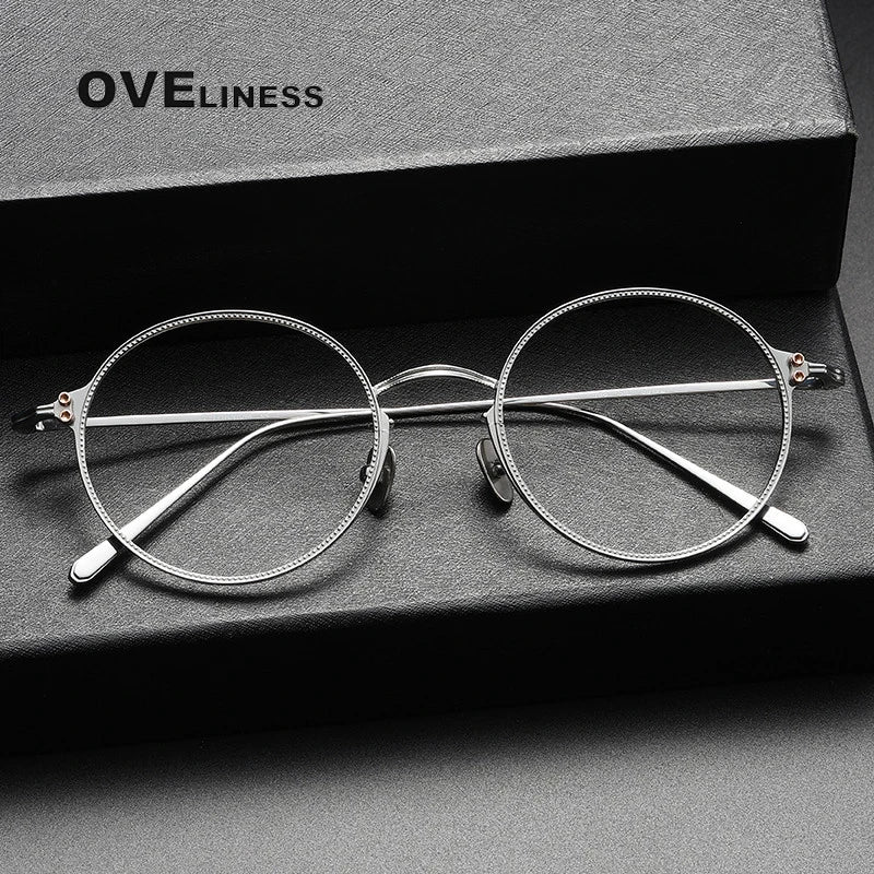 Oveliness Unisex Full Rim Round Titanium Eyeglasses C106 Full Rim Oveliness   
