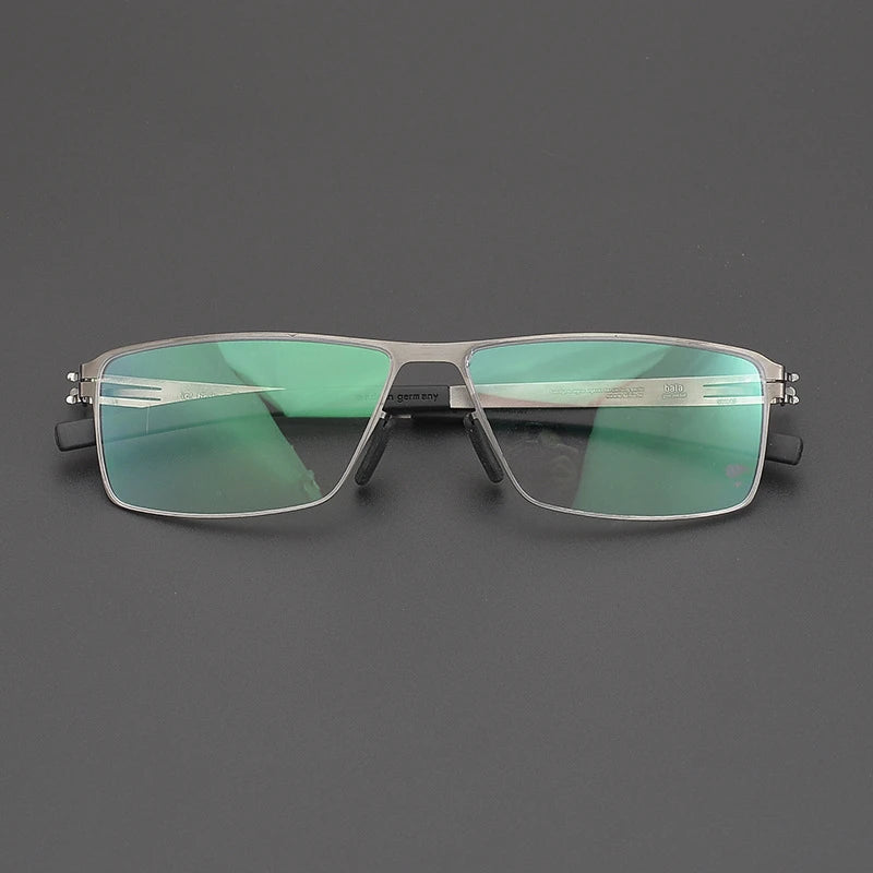 Black Mask Unisex Full Rim Rectangle Screwless Steel Eyeglasses 4795 Full Rim Black Mask