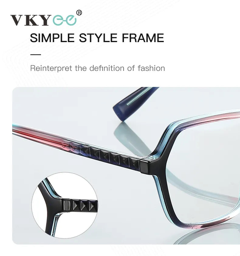 Vicky Unisex Full Rim Large Polygon Square Acetate Alloy Reading Glasses 2140 Reading Glasses Vicky