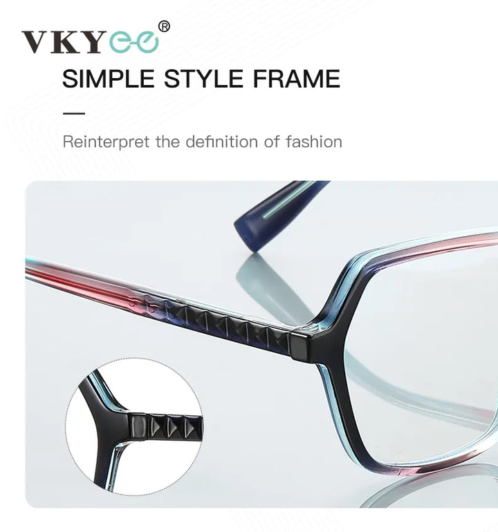 Vicky Unisex Full Rim Large Polygon Square Acetate Alloy Reading Glasses 2140 Reading Glasses Vicky