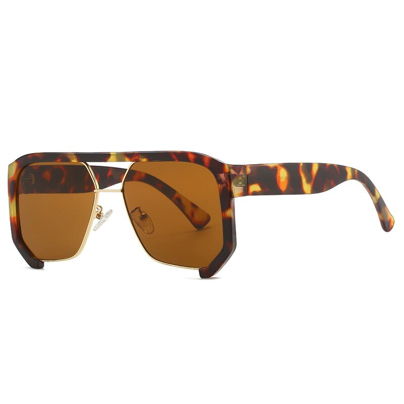 CCspace Unisex Semi Rim Square Tr 90 UV400 Sunglasses 56217 Sunglasses CCspace Sunglasses C7HawkTea