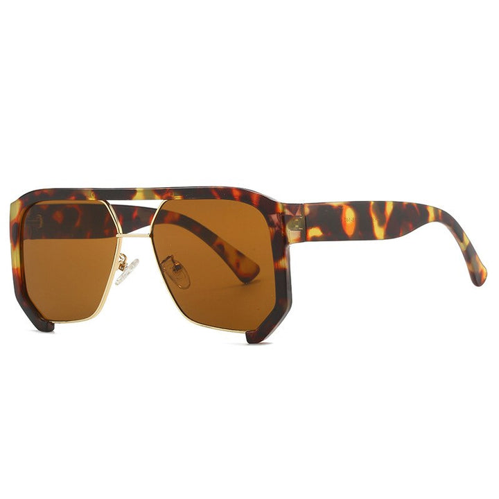 CCspace Unisex Semi Rim Square Tr 90 UV400 Sunglasses 56217 Sunglasses CCspace Sunglasses C7HawkTea