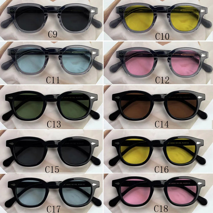 Yujo Women's Full Rim Oval Square Acetate Polarized Sunglasses Y4638 Sunglasses Yujo