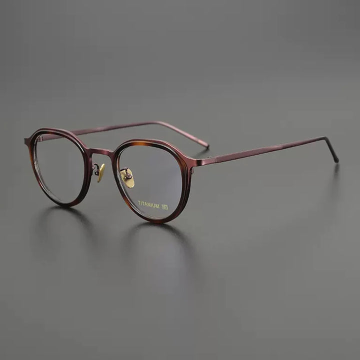 Gatenac Unisex Full Rim Square Acetate Titanium Eyeglasses Gxyj1202 Full Rim Gatenac Red