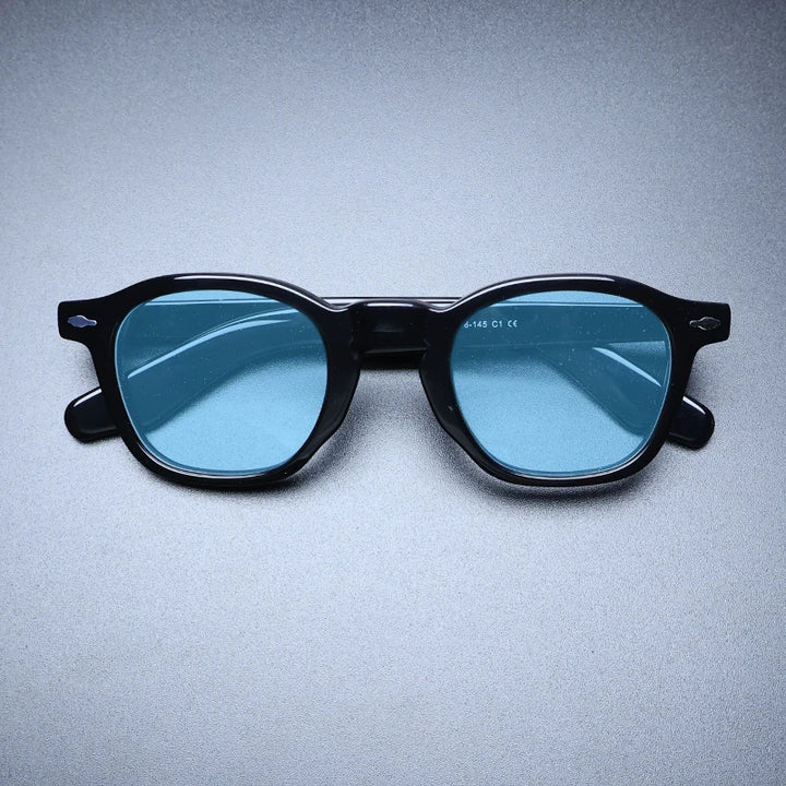Gatenac Unisex Full Rim Square Acetate Polarized Sunglasses M001 Sunglasses Gatenac Black Blue  