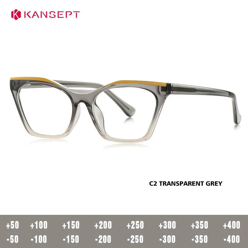 Kansept Women's Full Rim Square Tr 90 Titanium Reading Glasses 68044