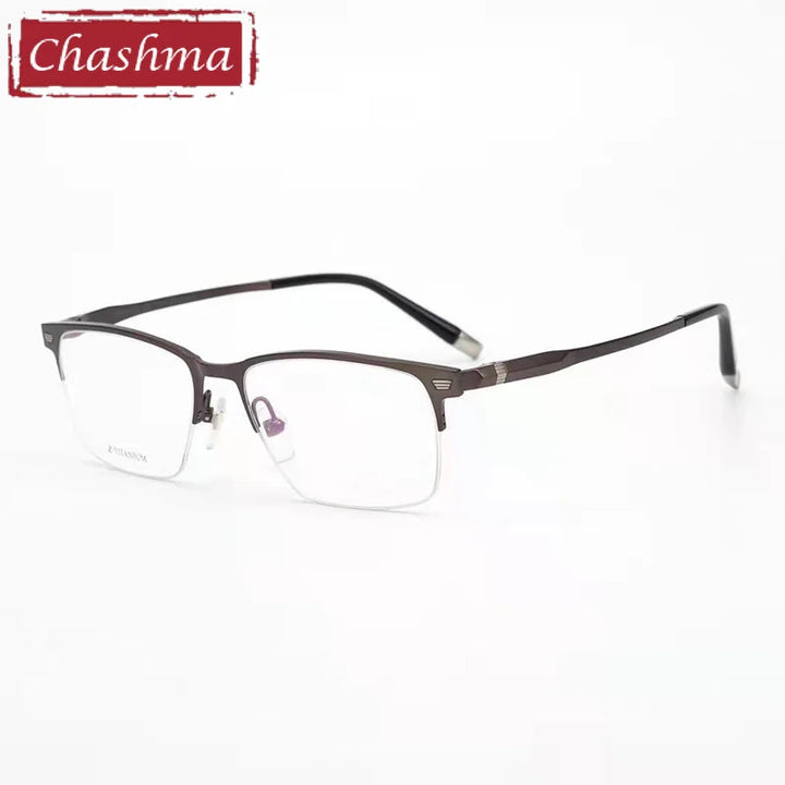 Chashma Ottica Men's Semi Rim Square Titanium Eyeglasses 27009