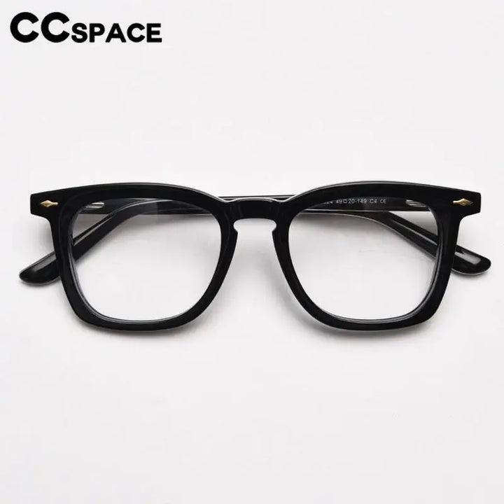 CCspace Unisex Full Rim Big Square Acetate Eyeglasses 57347 Full Rim CCspace