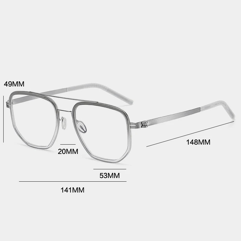 Gatenac Unisex Full Rim Square Acetate Eyeglasses Gxyj-1185 Full Rim Gatenac