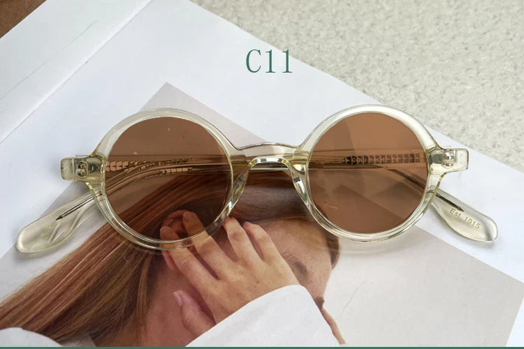 Yujo Unisex Full Rim Round Acetate Sunglasses 4225s Sunglasses Yujo C11 CHINA