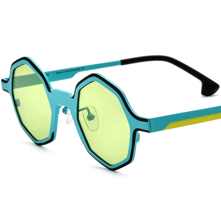 Nobler Woman's Full Rim Irregular Round Titanium Polarized Sunglasses 8581 Sunglasses Nobler C1