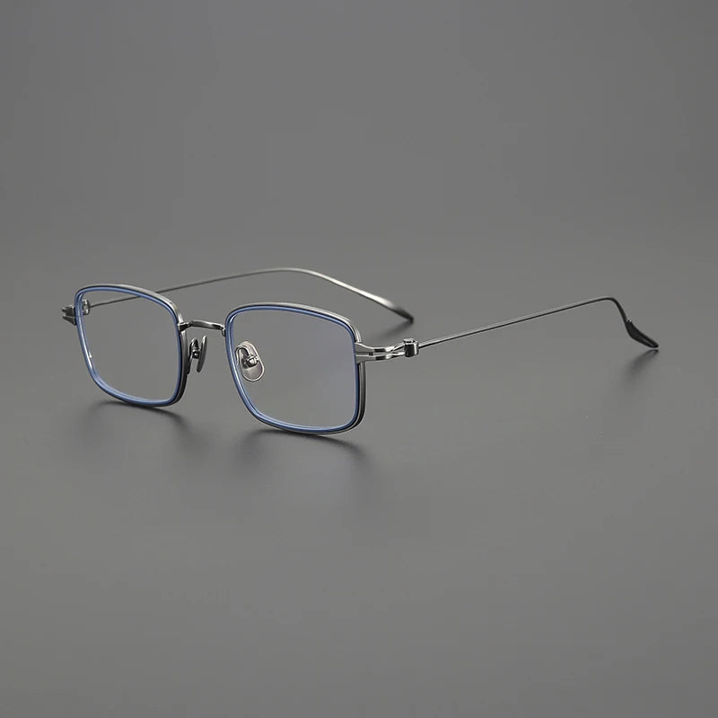 Gatenac Unisex Full Rim Square Acetate Titanium Eyeglasses Gxyj1571